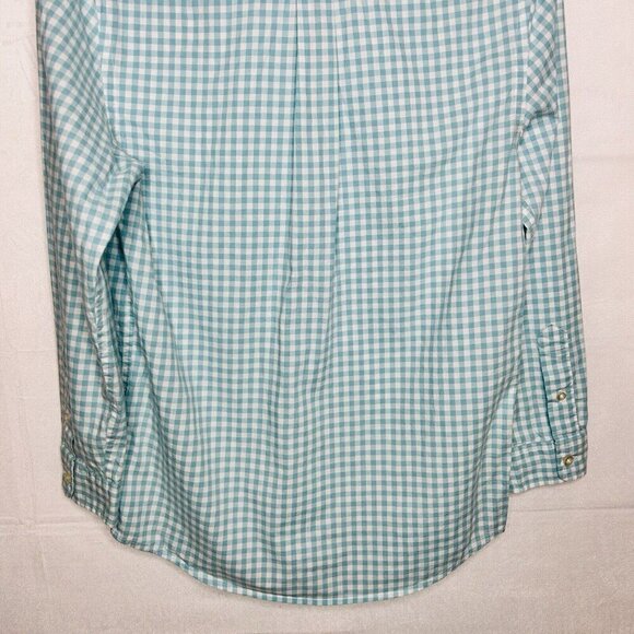 Vineyard Vines Button Down Check Whale Shirt Boy’s Size M (12-14) Aqua/White - Picture 8 of 8